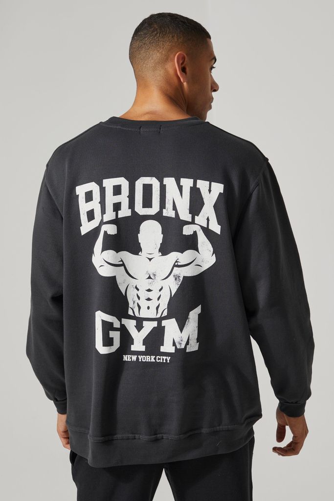 Men's Man Active Bronx Gym Oversized Sweatshirt - Grey - L, Grey