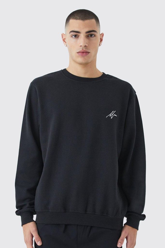 Men's Man Basic Sweatshirt - Black - L, Black