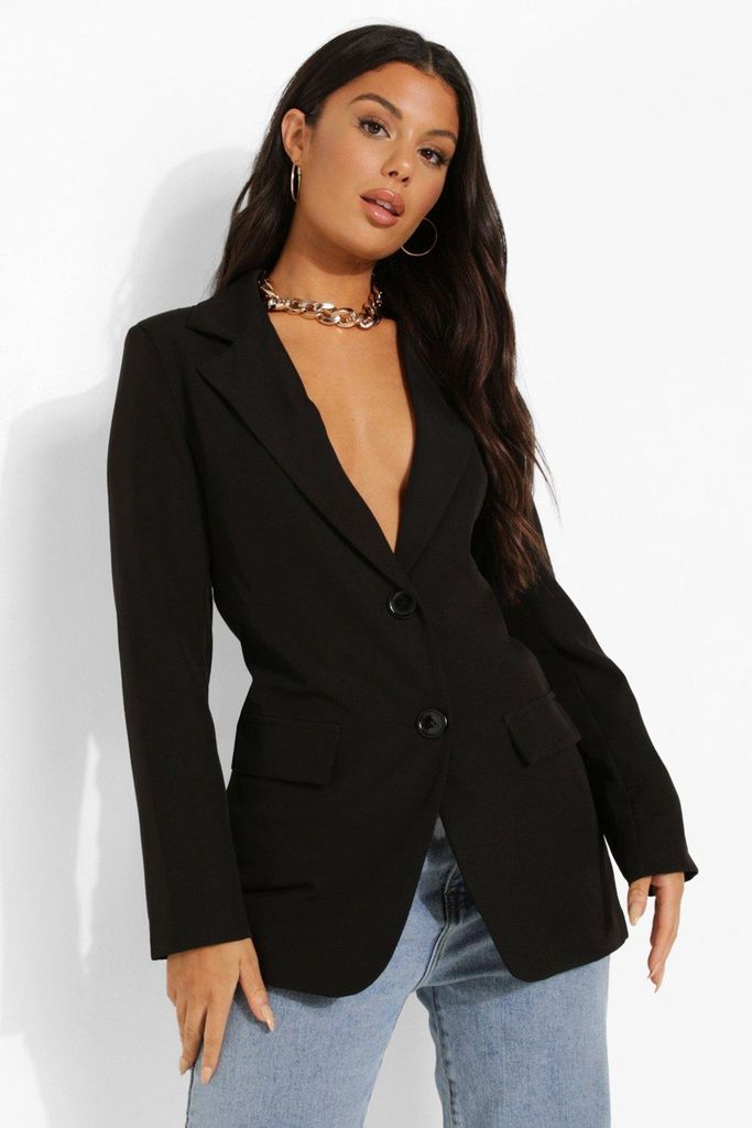 Womens Fitted Tailored Blazer - Black - 12, Black