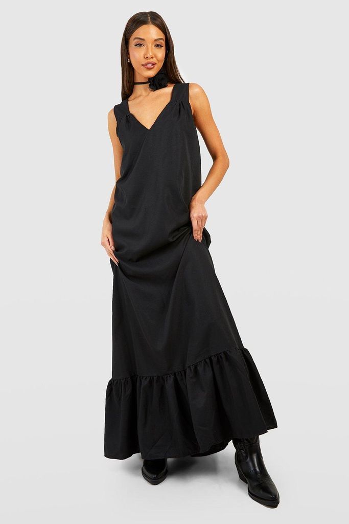 Womens Trapeze Maxi Dress - Black - 8, Black