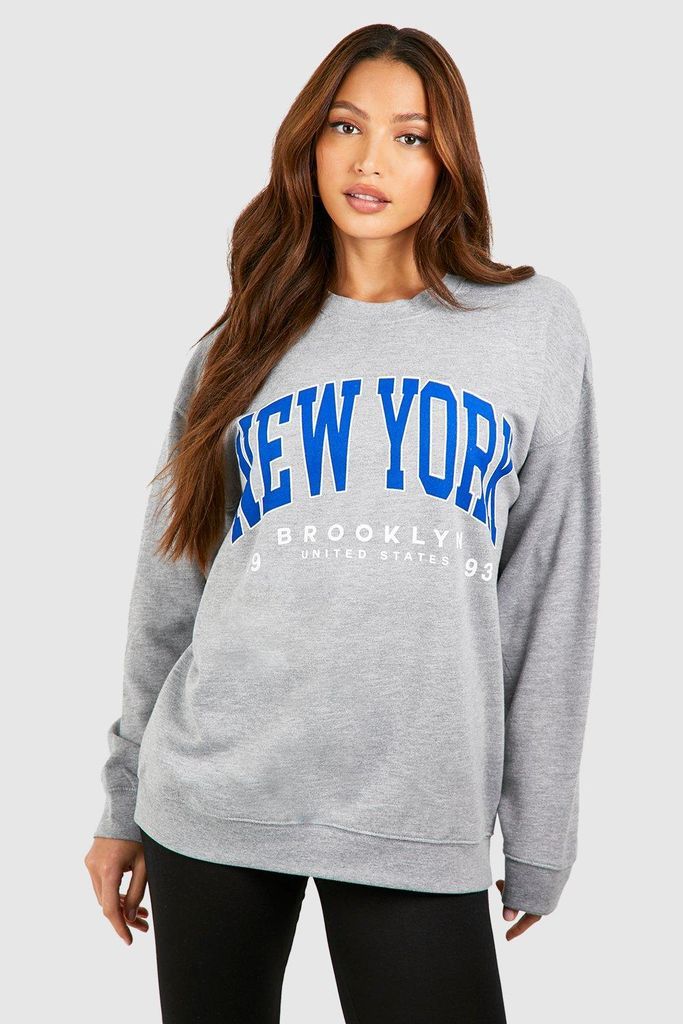 Womens Tall New York Printed Sweatshirt - Grey - S, Grey