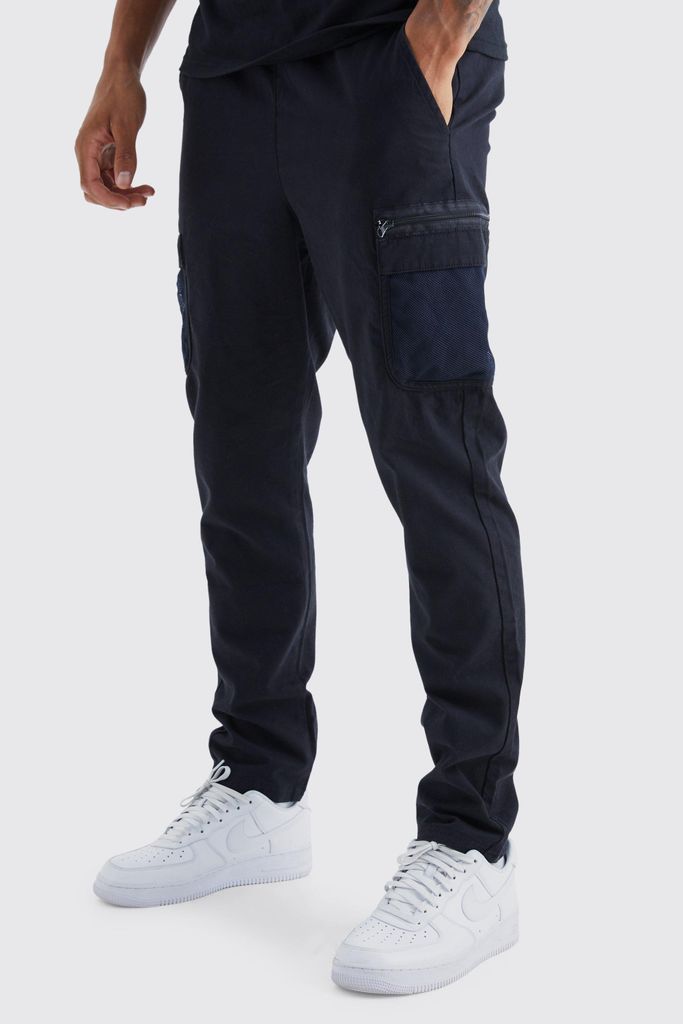 Men's Plus Elastic Comfort Ripstop Cargo Trouser - Black - Xxxxl, Black
