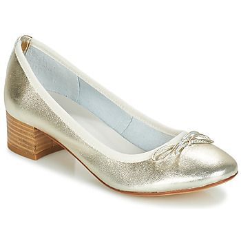 POETESSE  women's Court Shoes in Gold. Sizes available:5