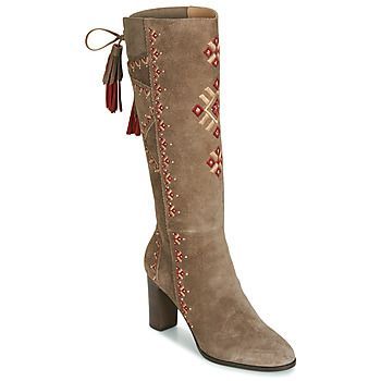 TATIANA  women's High Boots in Beige. Sizes available:6.5