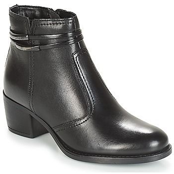 CALOTINE  women's Mid Boots in Black. Sizes available:3.5