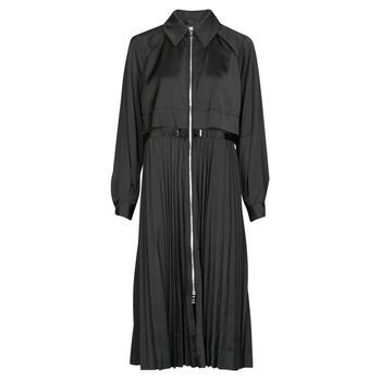 TECHNICAL PLEATED TRENCH  women's Trench Coat in Black. Sizes available:EU M