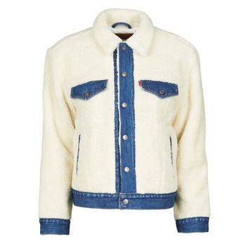 Levis  EX BF PIECED TRCKR  women's Denim jacket in White. Sizes available:S,M,L