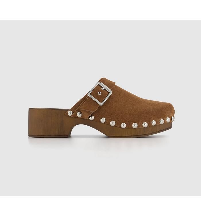 Magda Clog Mules Tan Suede