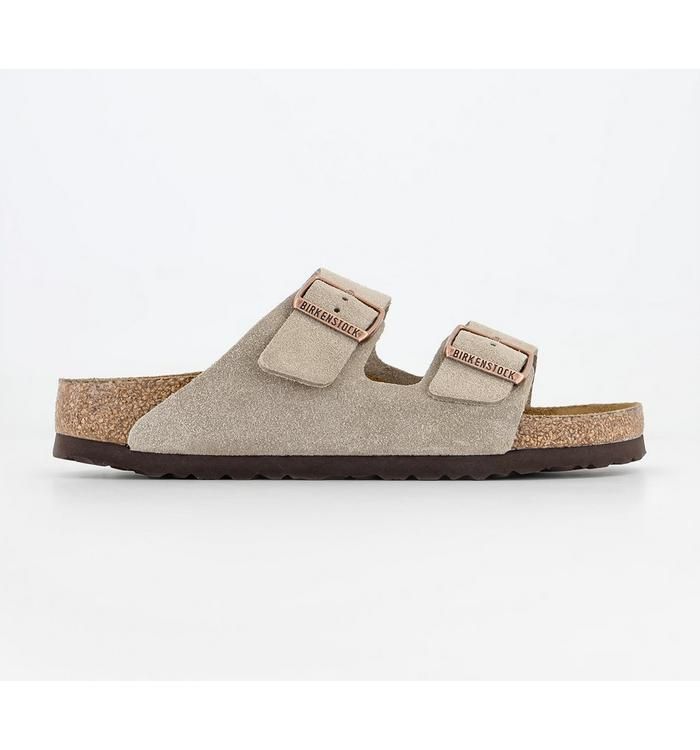 Arizona Two Strap Sandals Taupe Suede