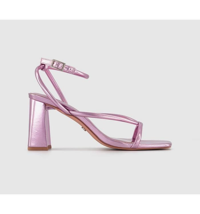 History - Embellished High Heel Sandals Pink Metallic