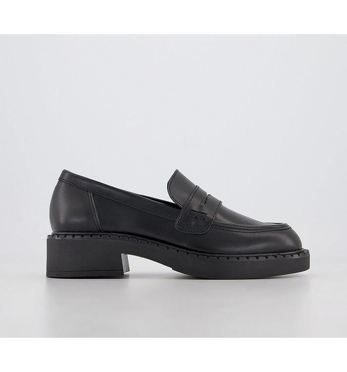 Favour Chunky Sole Loafers Black Leather