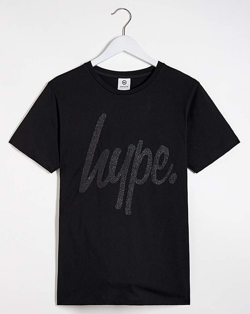 Black Glitter Script T-Shirt