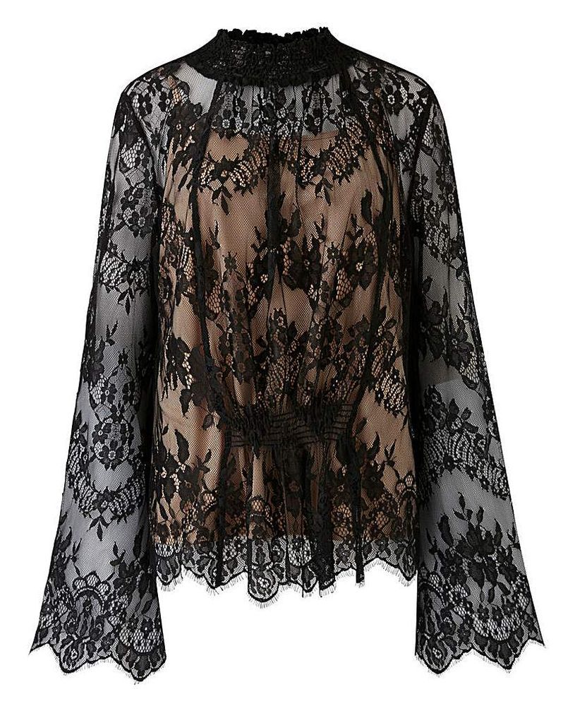 Black Lace Top with Camisole