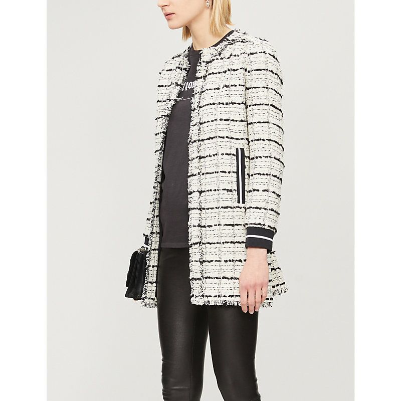 Baldanzoso frayed contrast-trim cotton-blend coat