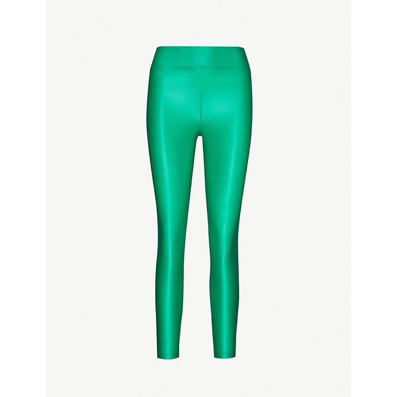 Lustrous high-rise stretch-jersey leggings