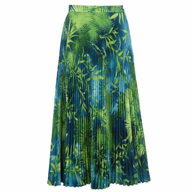 Jungle Print Pleated Skirt
