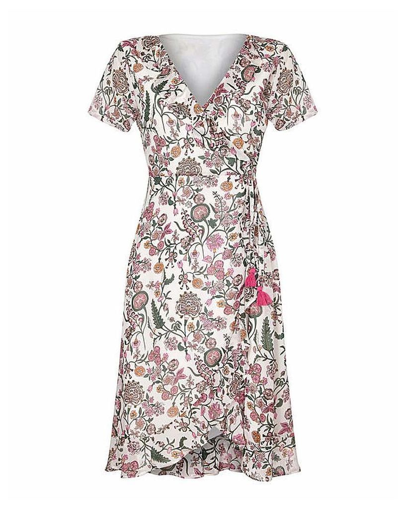 Yumi Curves Floral Print Wrap Dress