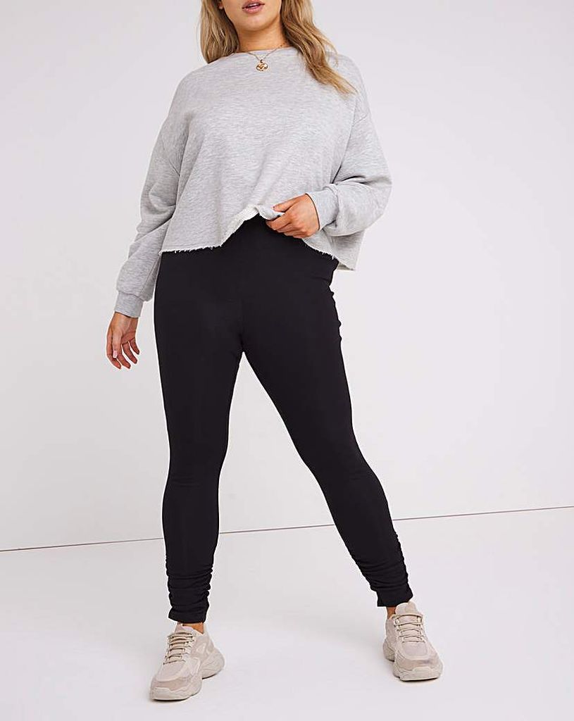 Ribbed Leggings with Ruching