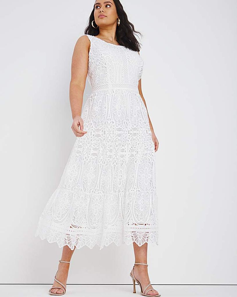 Linear Lace Prom Midi Dress