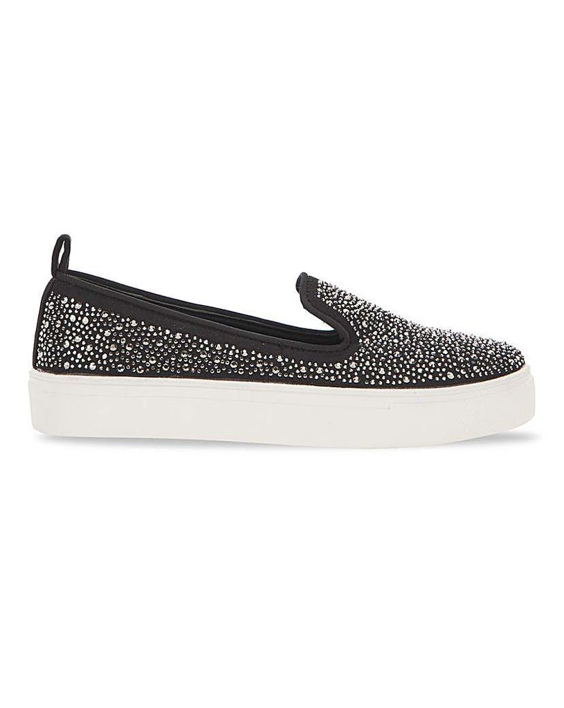 Studded Slip On shoes Wide Fit