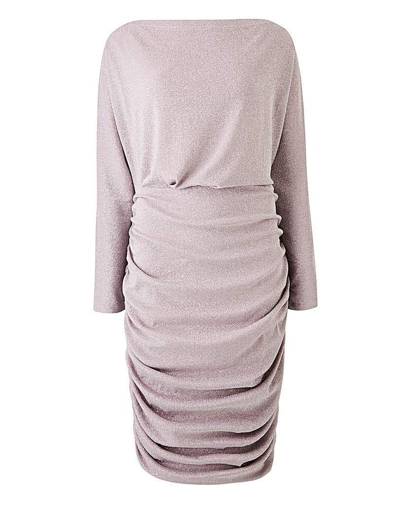 Glitter Ruched Bodycon Dress