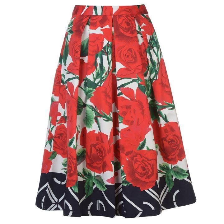 Gant Pleated Rose Skirt Womens - 6 ALL OVR PRNT