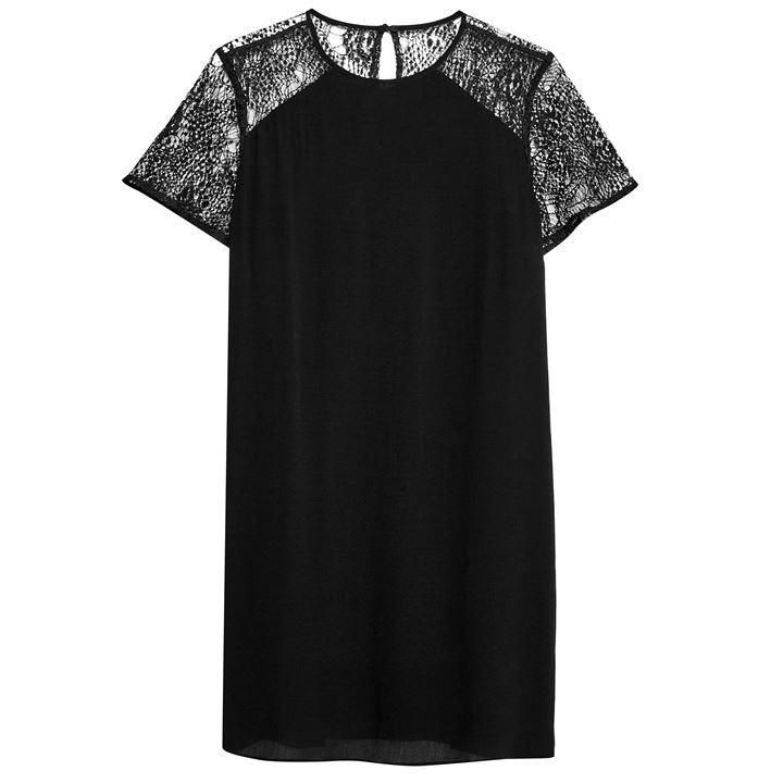 Biggleswade Lace Sleeve Dress - Black