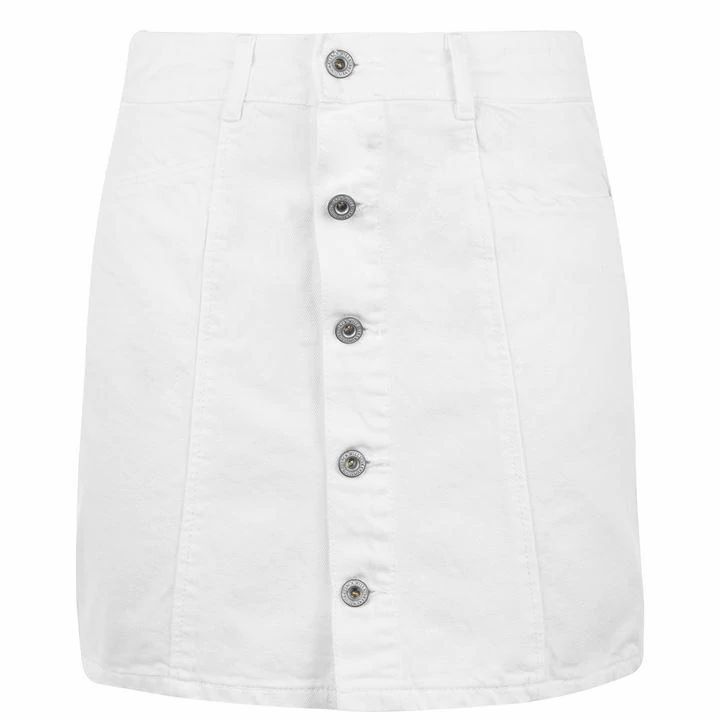 Capenhurst Button Skirt - White