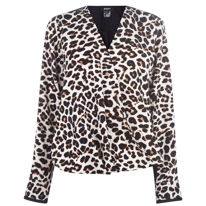 DKNY Leopard Shirt - BLACK NEW CAMEL