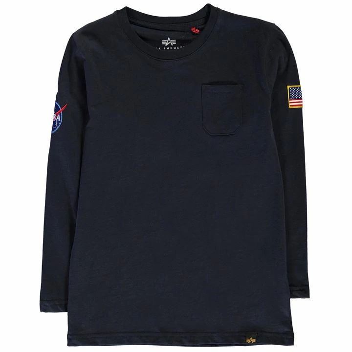 Nasa Long Sleeve Badge T Shirt - Rep Blue