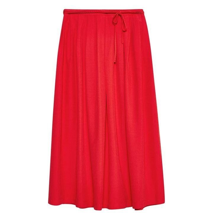 Tibshelf Textured Midi Skirt - Red