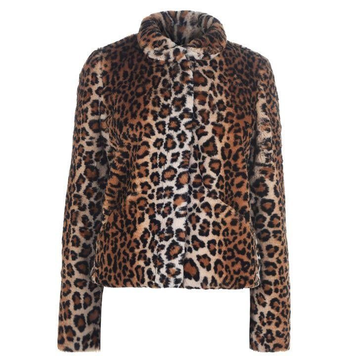 Vida Faux Fur Coat - Leopard