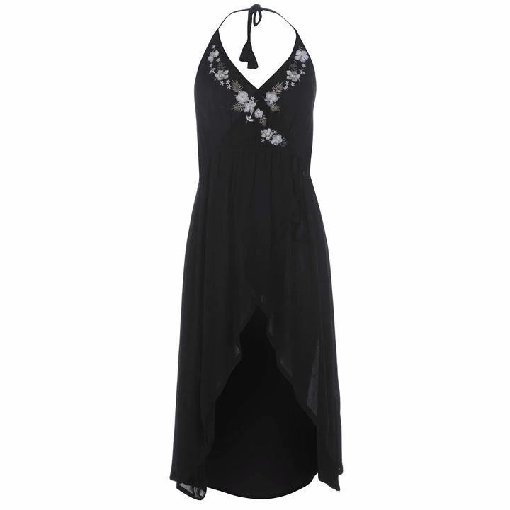 Wrap Maxi Dress Ladies - Black