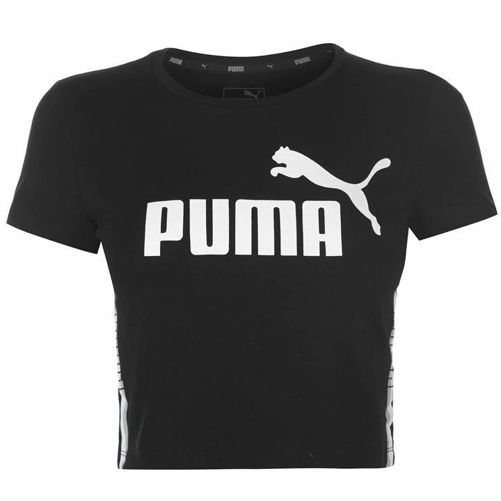 Puma Tape Cropped T Shirt Womens - Black 01