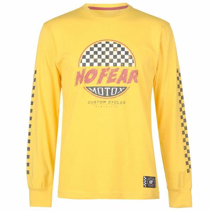 Custom Motox Long Sleeve T Shirt Mens - Yellow
