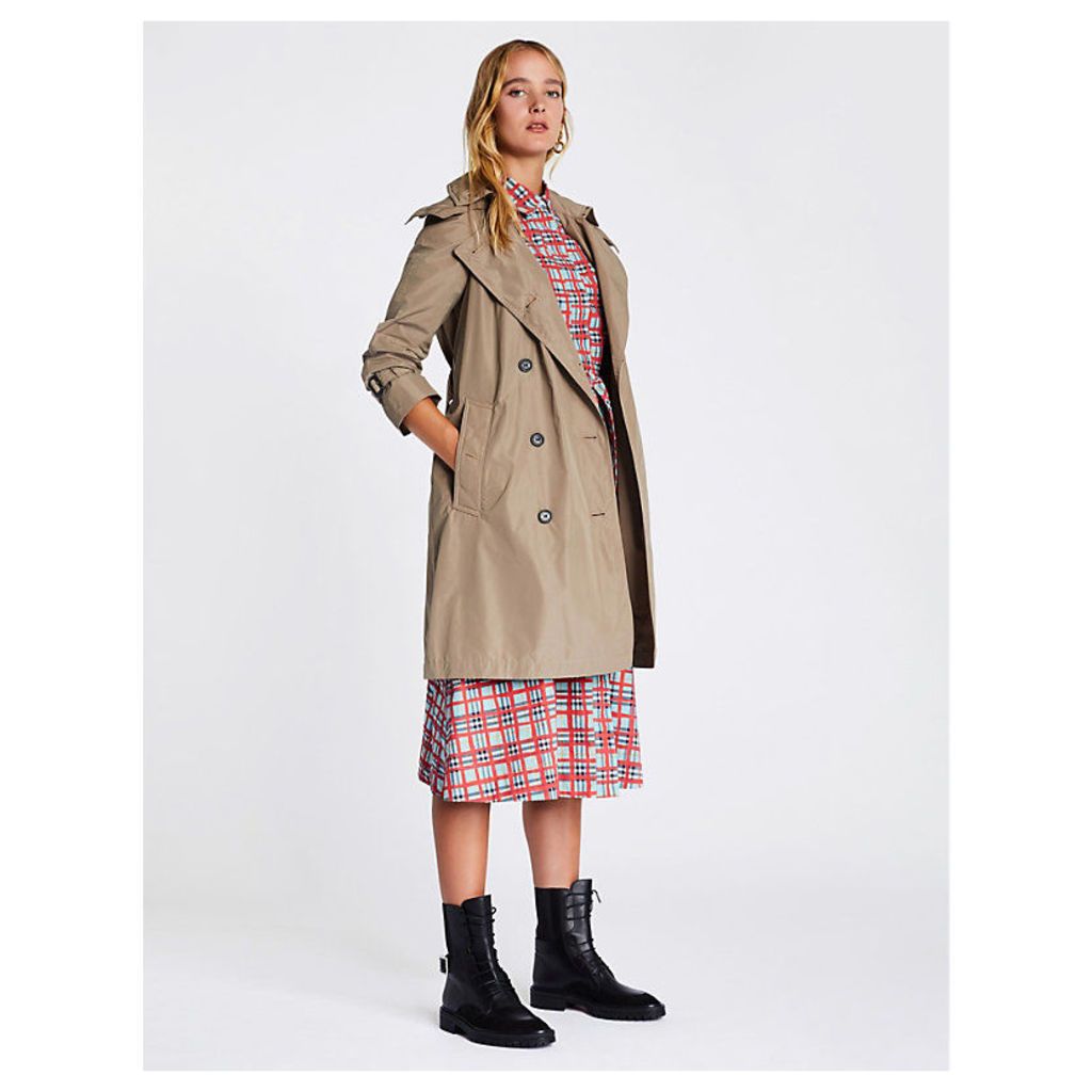 Burberry Women's Beige Amberford Cotton Trench Coat, Size: 10