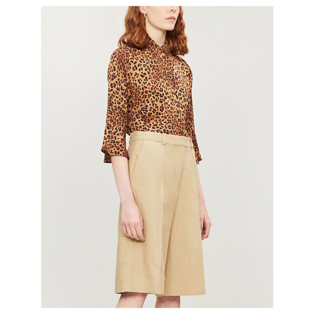 Jane leopard-print crepe shirt