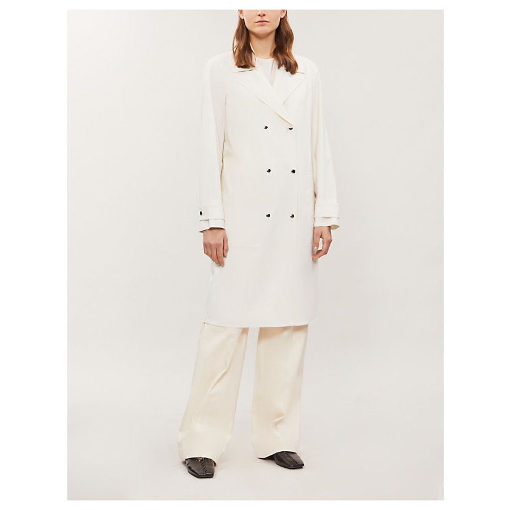 Belted virgin wool trench coat