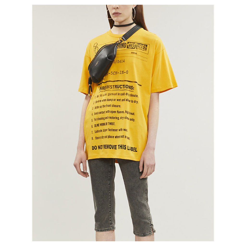 Care label-print cotton-jersey T-shirt