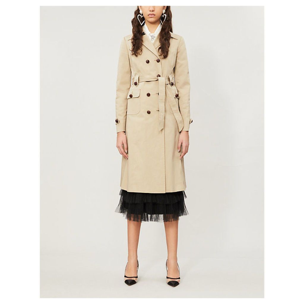 Double-breasted stretch-cotton twill trench coat