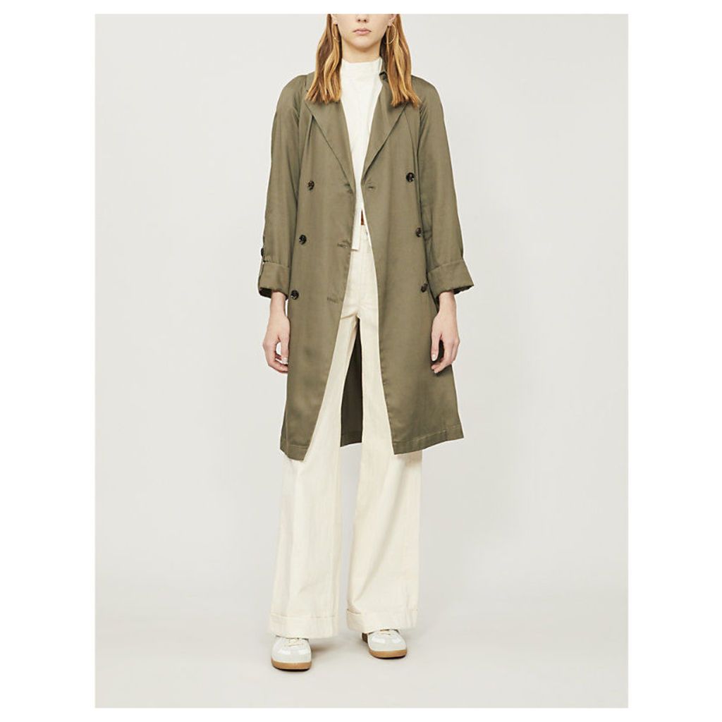 Maccs double-breasted woven trench coat