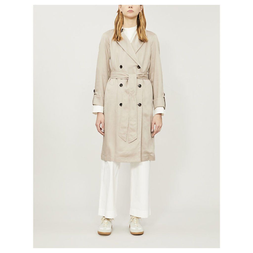 Maccs double-breasted woven trench coat