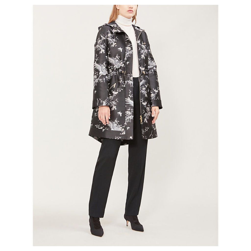 Orient-printed jacquard coat