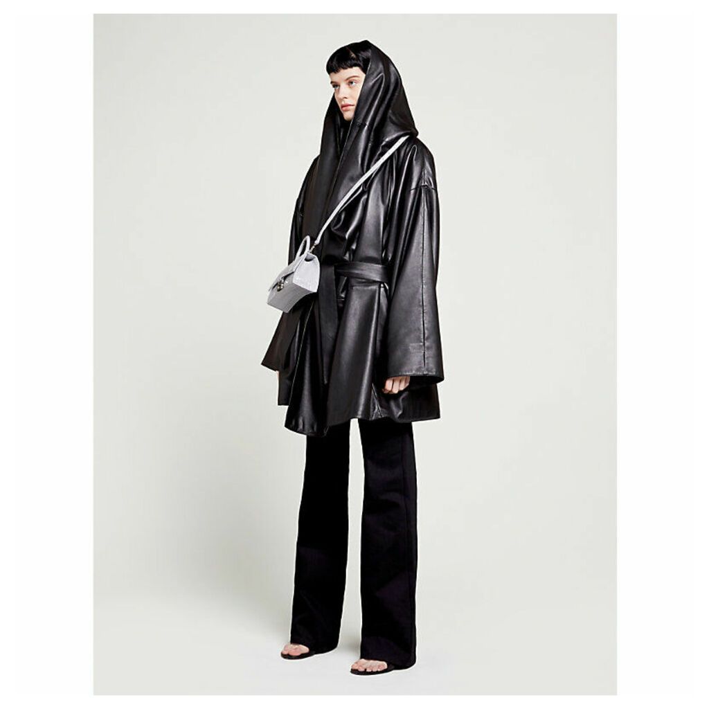 Incognito hooded leather coat