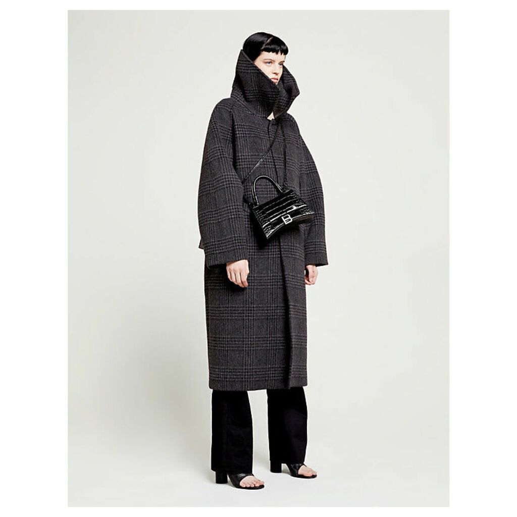 Incognito checked wool-blend coat