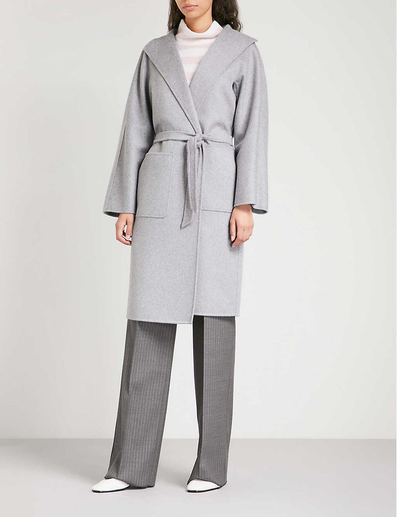 Women's Grey Lilia Cashmere Wrap Coat, Size: 6