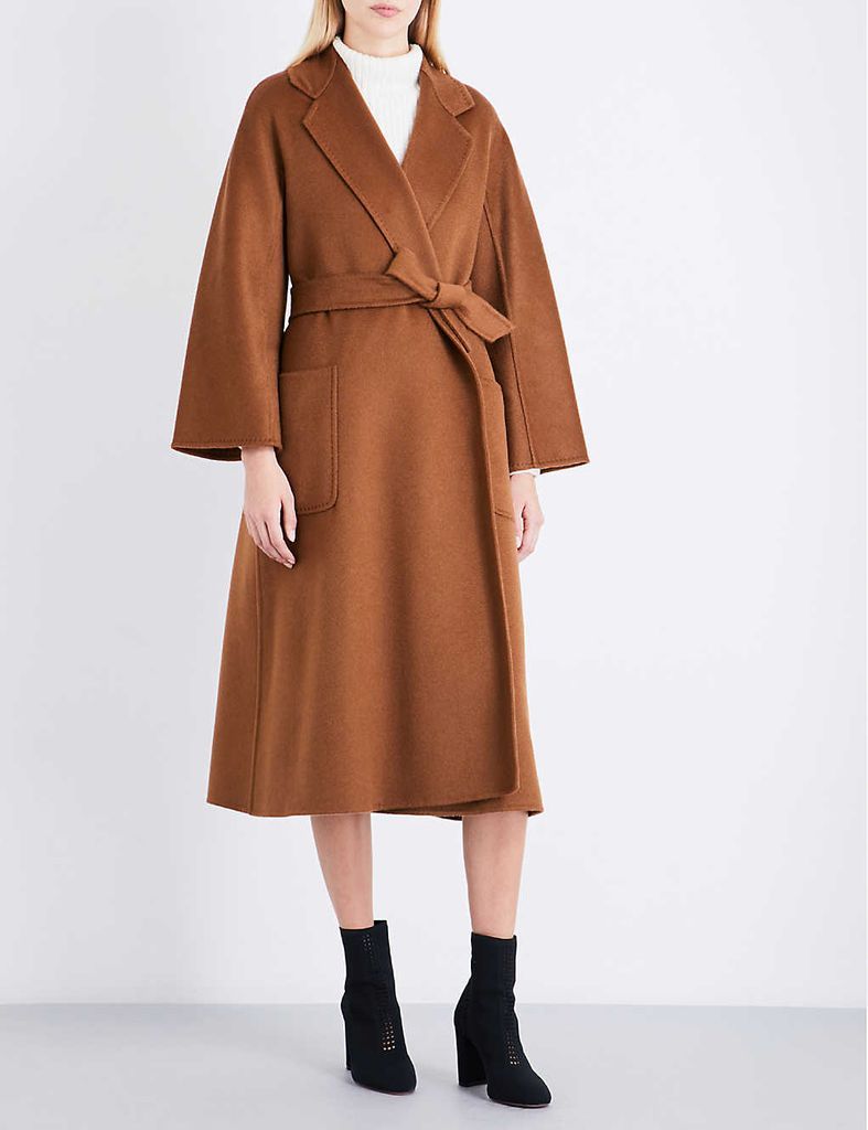 Women's Brown Labbro Cashmere Coat, Size: 14