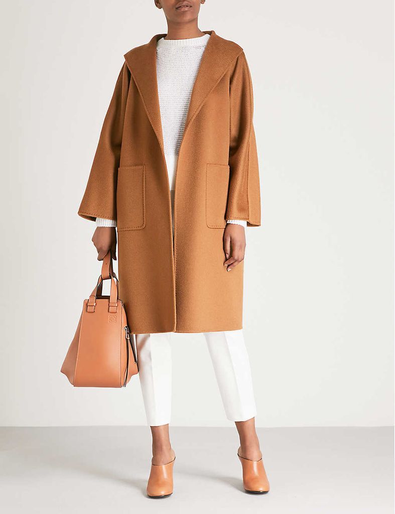 Women's Brown Lilia Cashmere Wrap Coat, Size: 10