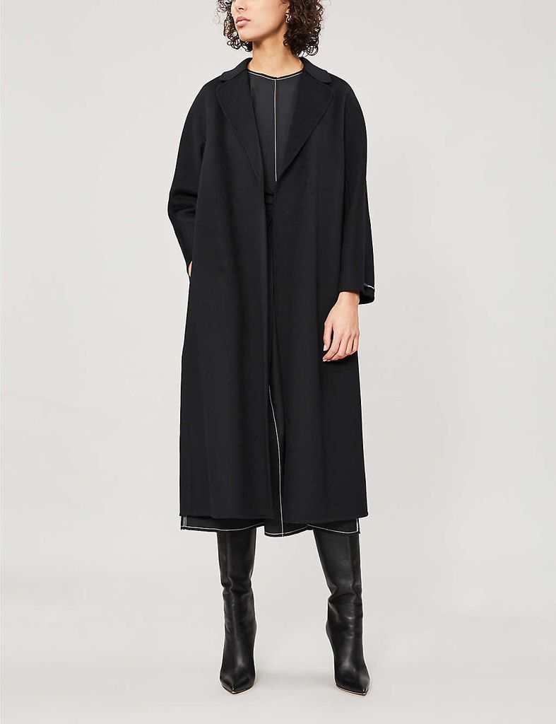 Ladies Black Esturia Wool Coat, Size: 4