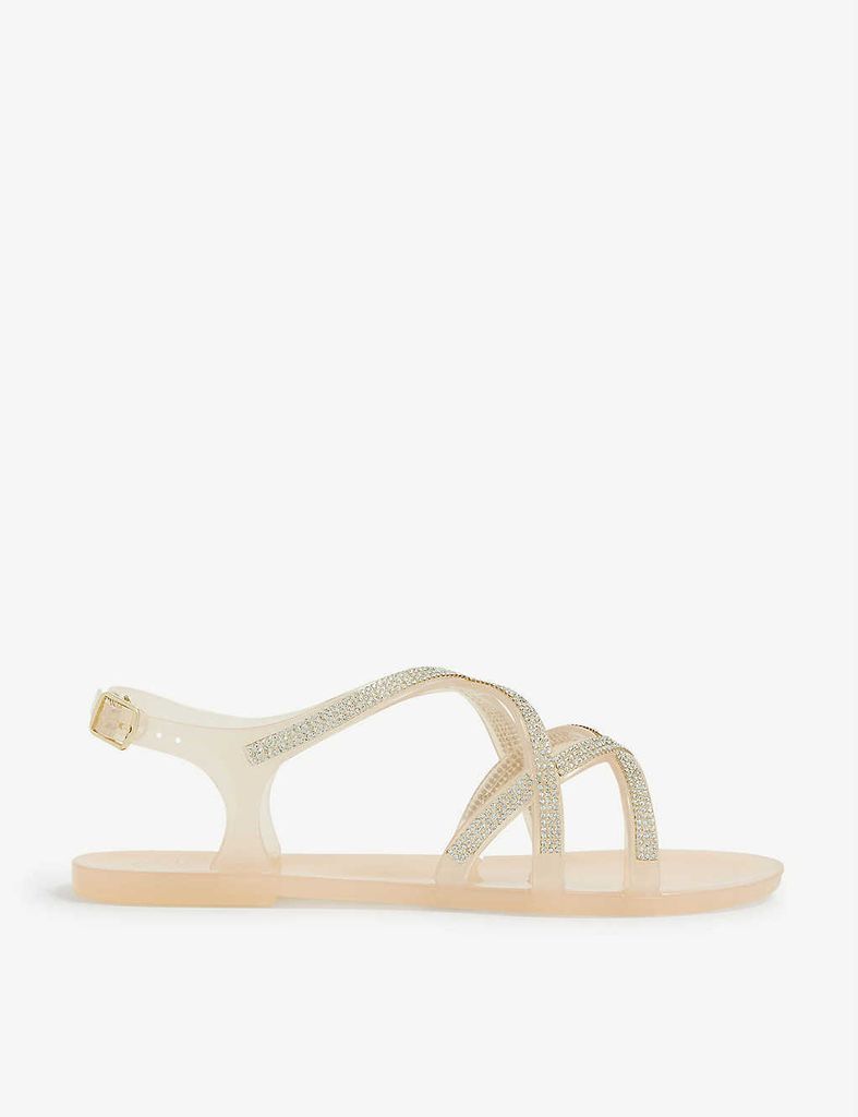 Regain diamanté jelly flat sandals